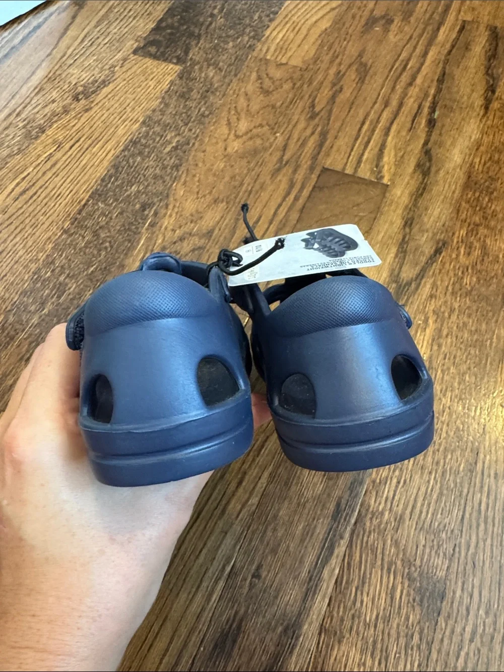 Children's Navy Closed-Toe Sandal with Secure Strap